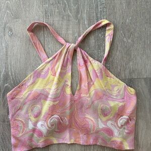 Zara Pink and Yellow Swirl Top